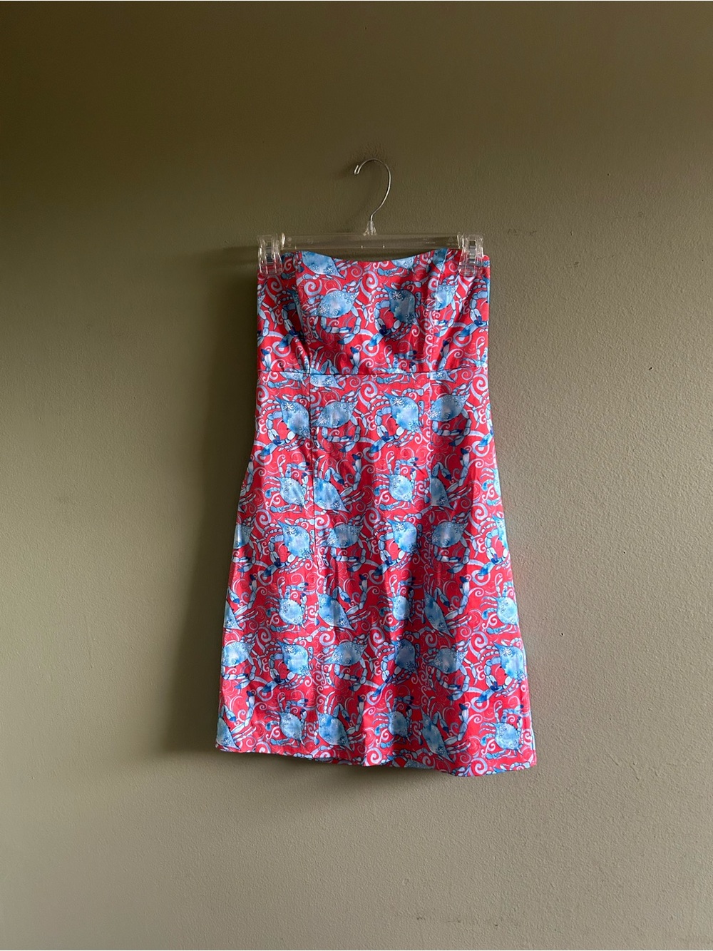 Kaeli Smith Strapless Pink and Light Blue Printed Dress